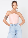 Holographic Leather Corset Top