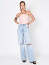 Holographic Leather Corset Top