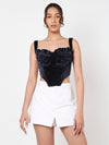 Frill velvet corset