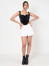 Frill velvet corset