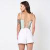 Green leather corset