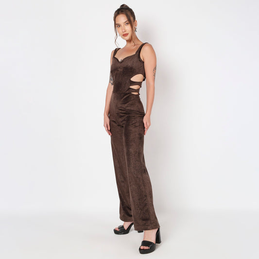 Velvet Cut Out Jumpsuit