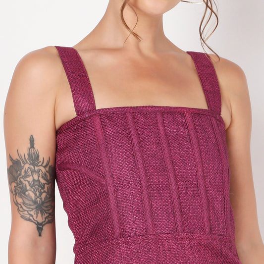 Pink Knit Corset Dress