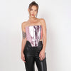 Purple Leather Corset V Cut