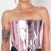 Purple Leather Corset V Cut
