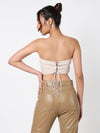 Crème Lycra Corset Top