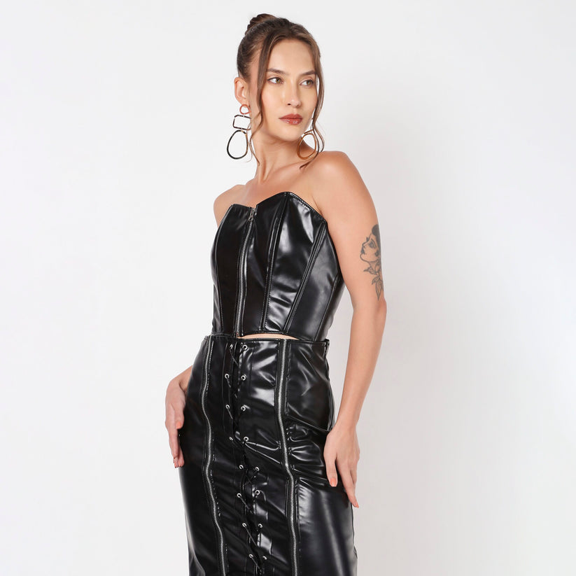 Black Mamba Corset Skirt Set