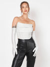 Silver Lining  Corset Top With Gloves