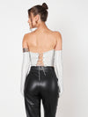 Silver Lining  Corset Top With Gloves
