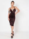 Purple Cut Out Rhinestone Dress