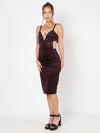Purple Cut Out Rhinestone Dress
