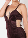 Purple Cut Out Rhinestone Dress