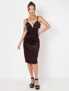 Purple Cut Out Rhinestone Dress