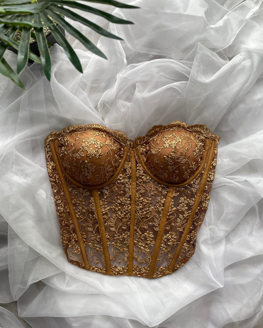Golden Lacey corset top