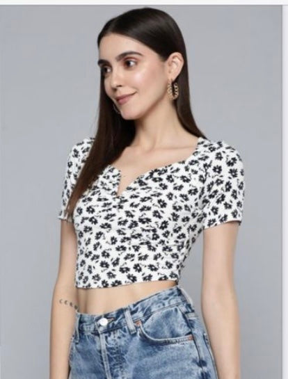 Women print crop top